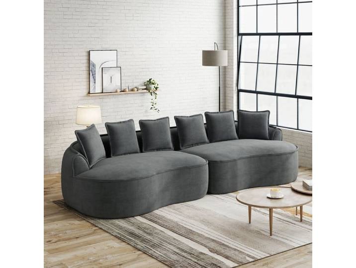 Canapé modulable - SOGEU - Modulable - Tissu chenille - 4 places - Assises profondes