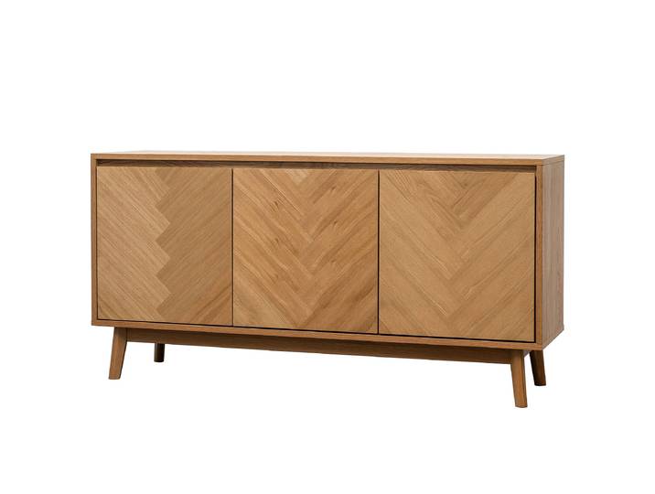 Furniertes Sideboard Adaja 150 x 75 x 40cm Braun/Braun