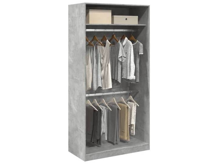 Armoire de rangement Gris - Garde-robe - Gris béton 100x50x200 cm Aggloméré A15624