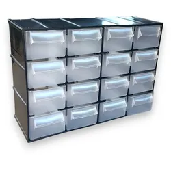 Art Plast ArtPlast - Modulare Aufbewahrungseinheit 22,1x8,5x15,6 cm aus Polypropylen mit 16 transparenten Schubladen - CASSETTIERE-Kollektion