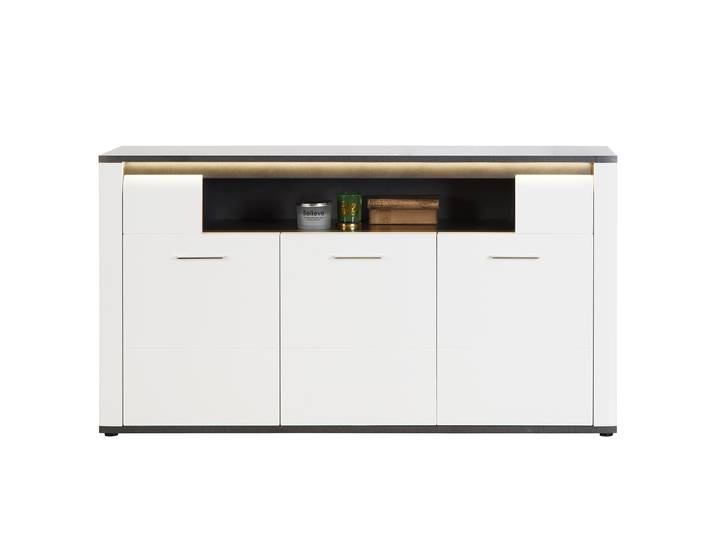 Buffet avec niche ouverte 156 x 86 x 41cm Blanc