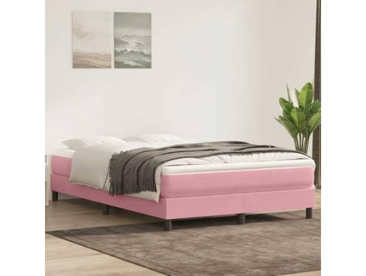RJPLMFV Lattenrost mit Matratze, 140 x 220 cm, Velours, Rosa Taschenfedern, abnehmbarer Bezug, waschbar, atmungsaktive Unterstützung, komfortables Design
