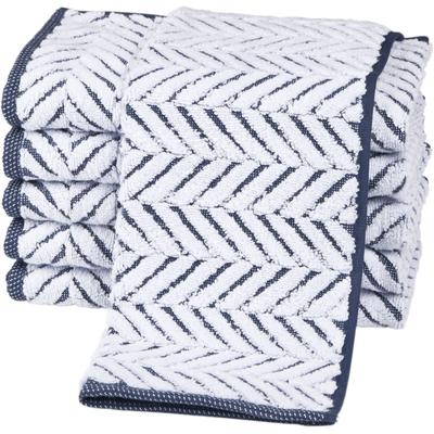 Gaestehandtuecher ROSS "Sensual 9002", blau (nachtblau, weiß), B:30cm L:50cm, Frottier, Obermaterial: 100% Baumwolle, Handtücher, im Zopfmusterstil