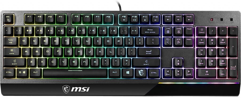 MSI VIGOR GK30 RGB MEMchanical Gaming Keyboard - UK Layout, MEMchanical Membrane Switches, 6-Zone RGB Lighting, RGB Mystic Light, Water-Repellent Desi