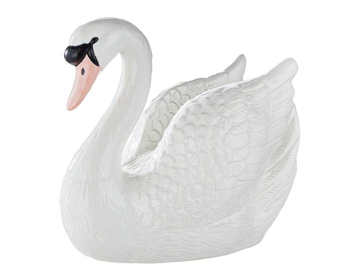 Deko-Schwan 14 x 21 x 24cm Weiß/Weiß