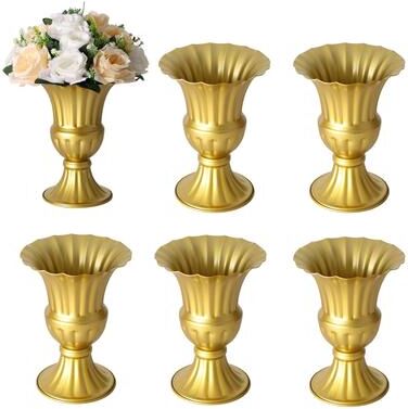 Garvee Gold Iron Compote Vase Set 6 or 10 Pcs Wedding Flower Candle