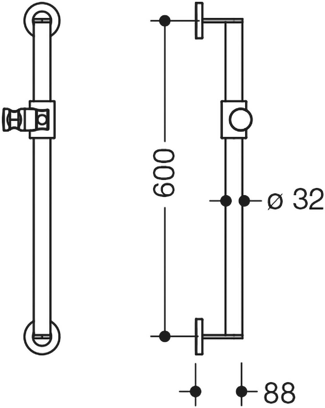 HEWI System 900 Brausehalterstange 60 cm