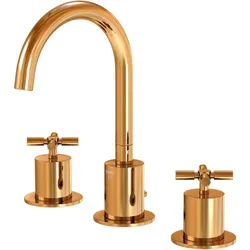 Steinberg Serie 250 Waschtisch-3-Loch-Armatur 2502000RG mit Ablaufgarnitur, Rose Gold