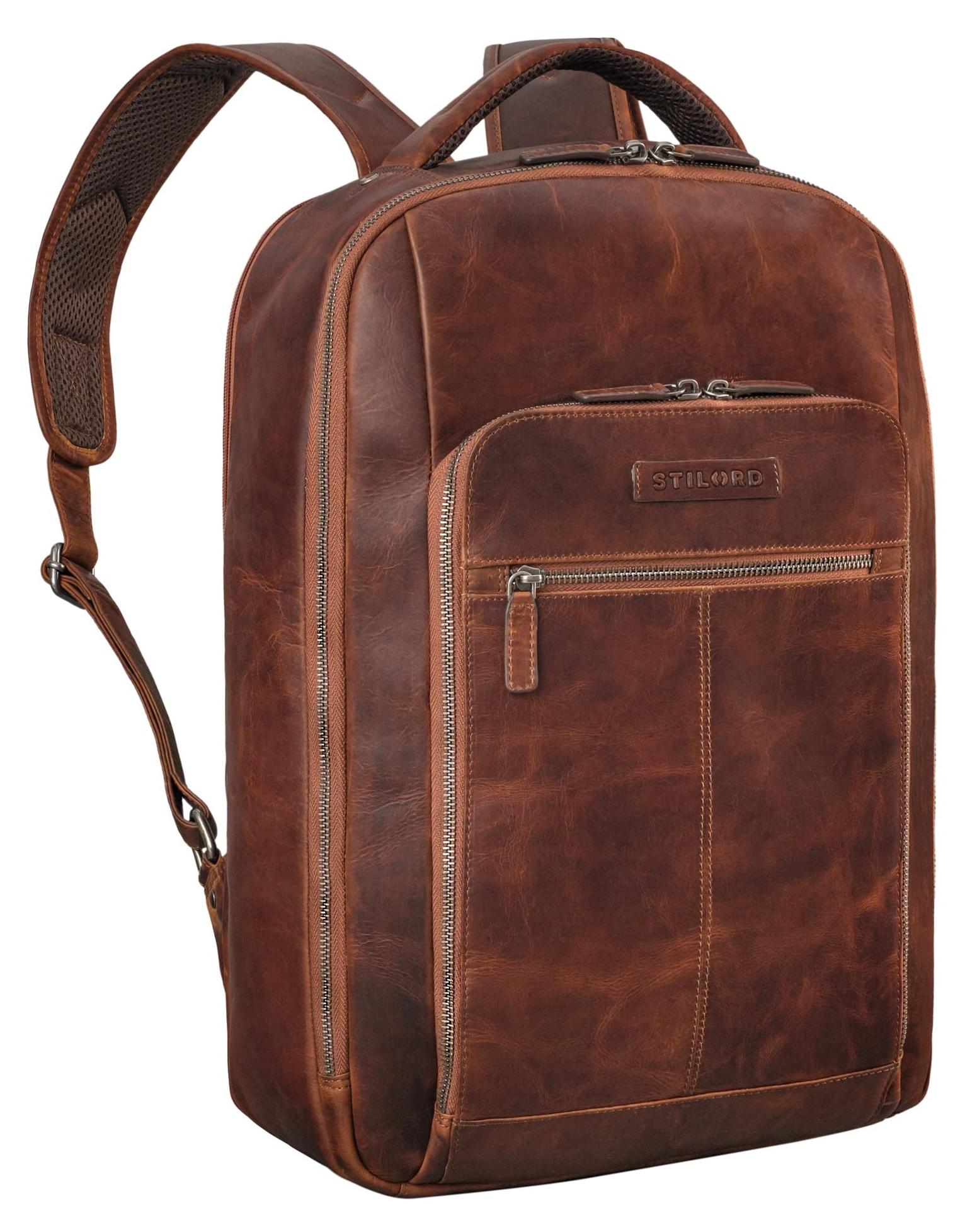 Vintage Leder Business Rucksack für 15.6 Zoll Laptop