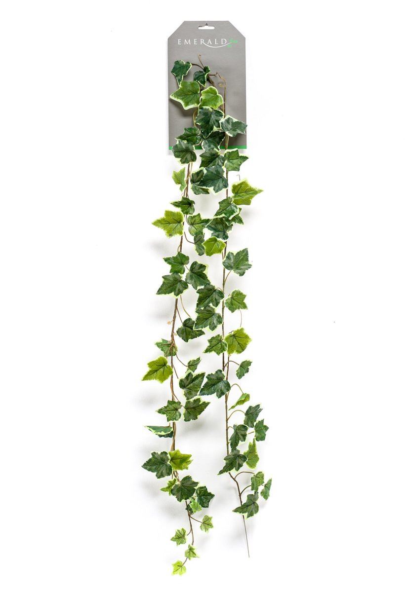 Emerald Kunst Hangplant Ivy garland groen/wit 180cm