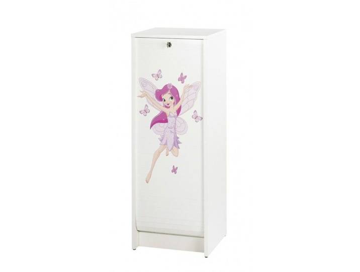 Classeur à Rideau - Fée - 217 - Blanc - 5 Niches - Serrure - 104 cm de Hauteur