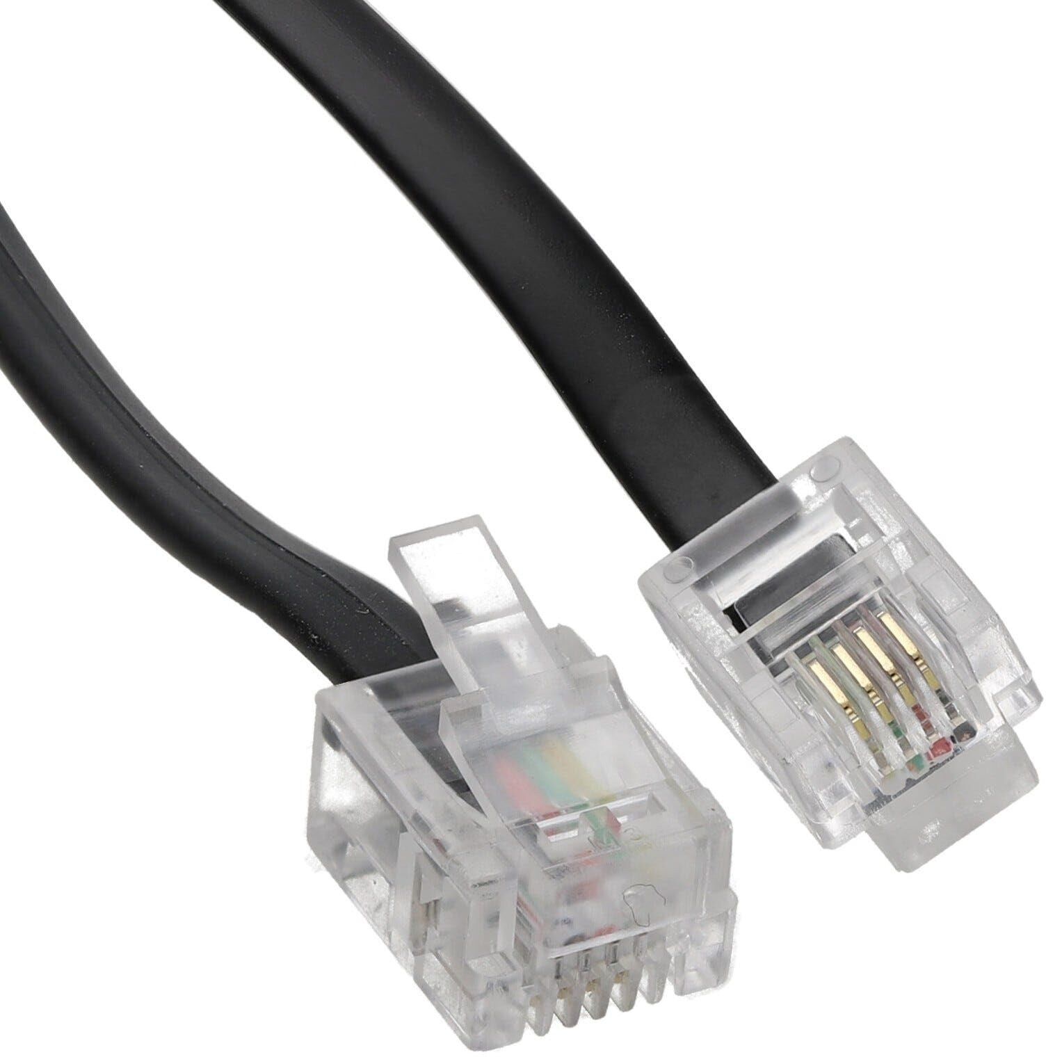 Kenable 15m RJ11 to RJ11 ADSL Broadband Modem Cable, Black