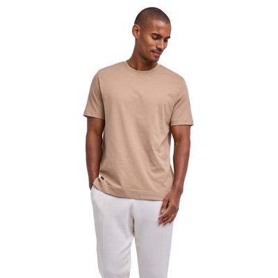 T-Shirt FALKE "FALKE T-Shirt", Herren, Gr. S, sesame (4390), Shirts T-Shirt