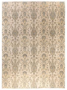 Overton "Ikat One-of-a-Kind Hand-Knotted Area Rug, Ivory - 9' 1"" x 12' 4"""
