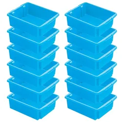 BRB 12x Aufbewahrungsbox, stapelbar, nestbar, 17 Liter, LxBxH 455x360x145 mm, blau