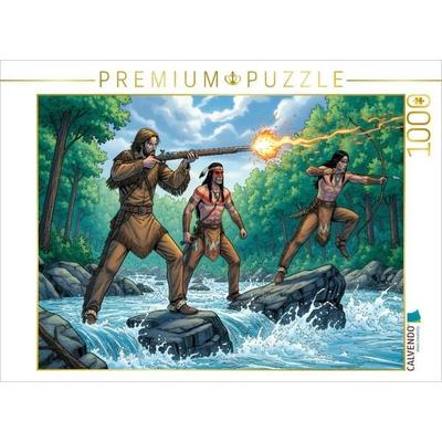 CALVENDO Puzzle Überfall am Flussufer, Feuer und Gefahr | 1000 Teile Lege-Größe 64x48cm Foto-Puzzle für glückliche Stunden, von , Calvendo Puzzle