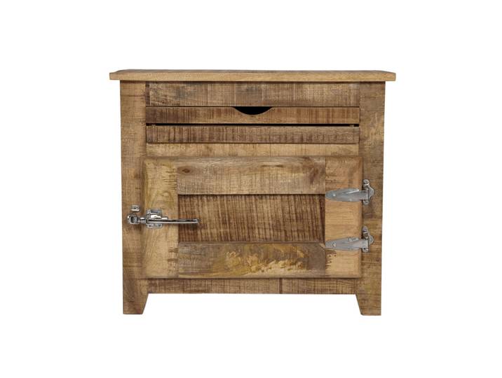 Kommode Fiori Natur, Silber Holz, Metall B 67 H 60 cm - Kommode
