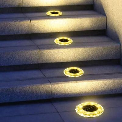 Uplift Picks Solar Ground Lights With 8 LEDs For Brighter Garden Pathways Outdoors warm 4 Pcs