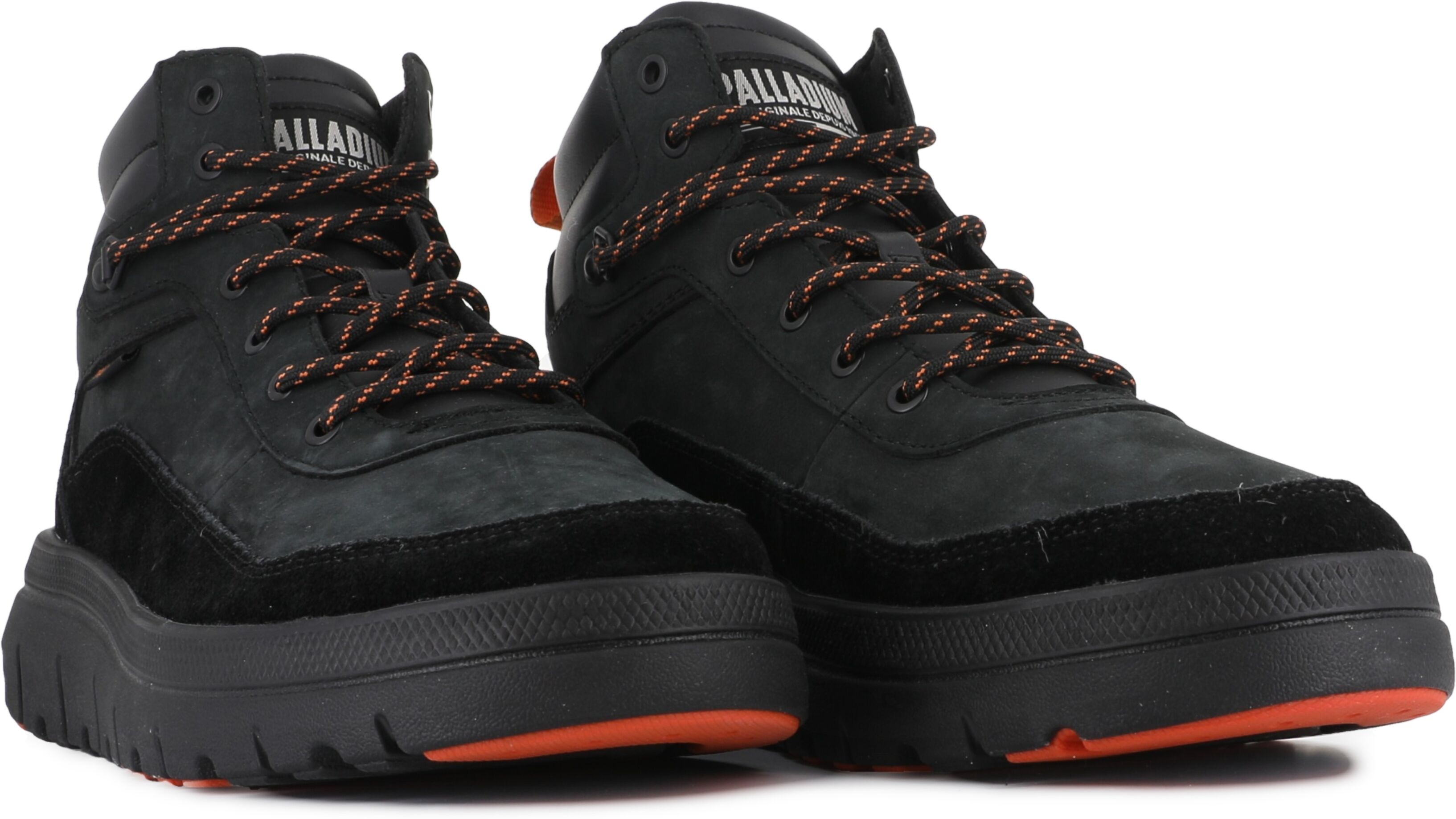Schnürboots PALLADIUM "PALLAFLEX CUFF M", Herren, Gr. 42, Synthetik, schwarz, Leder, Schuhe Schnürboots, Winterschuhe, Sneakerboots, Schnürstiefel schwarz 42, Synthetik