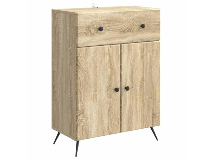 KGFHERENB Sideboard Sonoma-Eiche 66x34,5x90 cm Kommode mit Schublade Kompakter Beistellschrank für Wohnzimmer und Schlafzimmer mit Schwenktüren und Regalen für strukturierte Aufbewahrung.