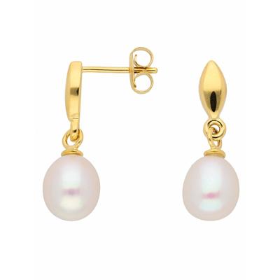 Paar Ohrhänger ADELIA´S "1 Paar 333 Gold Ohrringe / Ohrhänger mit Süßwasser Zuchtperle", gold, Ohrringe, Damen, Damen, Gold, 333 Gold mit Süßwasser Zuchtperle Goldschmuck für Damen
