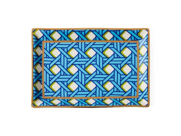 Jonathan Adler Rechteckiges Tablett mit Korbgeflecht