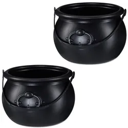 Relaxdays Hexenkessel 2er Set Schwarz
