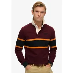 Superdry für Herren. M6010909A PoloVintage Athletic Stripe Rugby kastanienbraun (M), Lässig, Baumwolle, Langarm