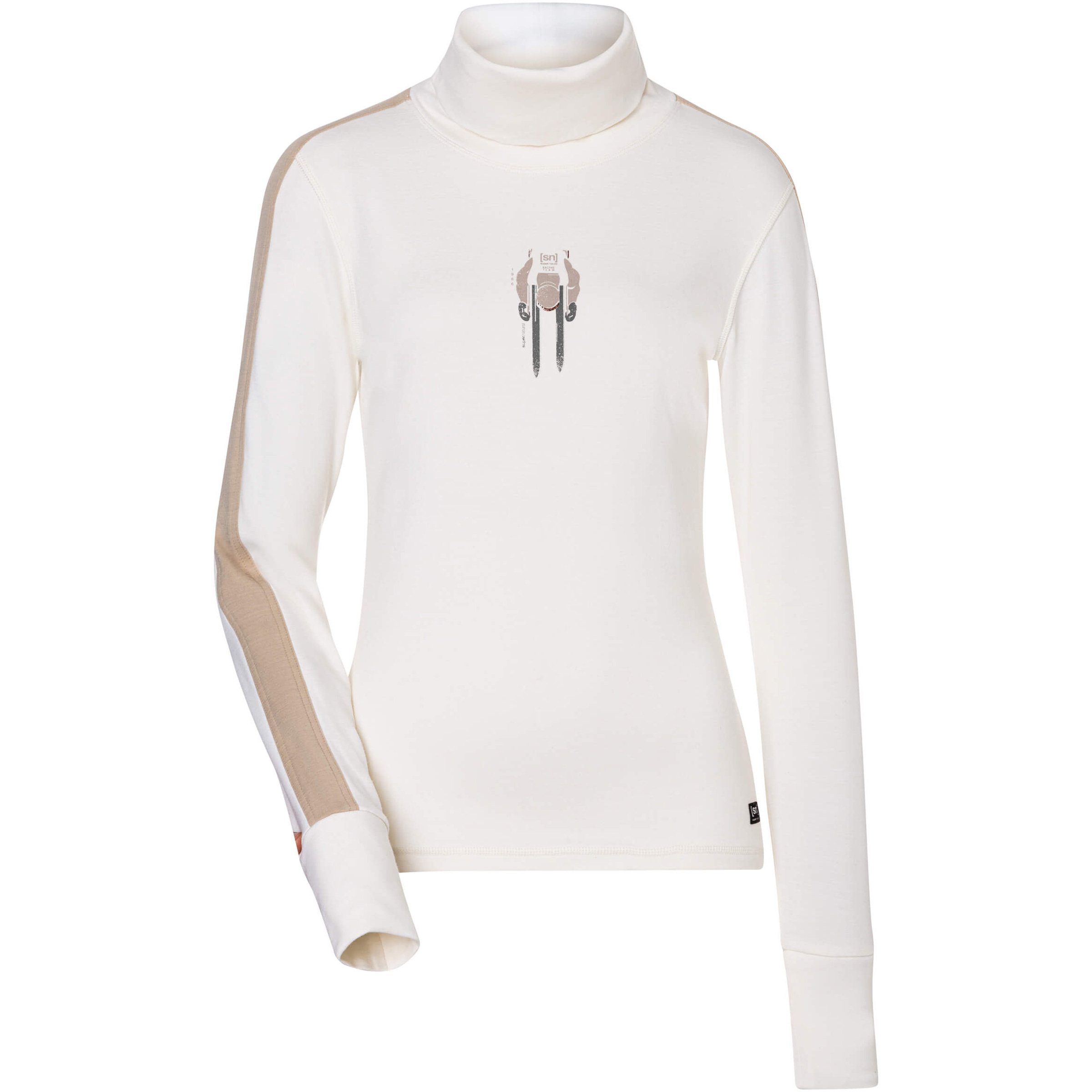 Super.Natural Racing Team Roll Neck Damen Pullover weiss Größe M Trekking Elastisch Merinowolle