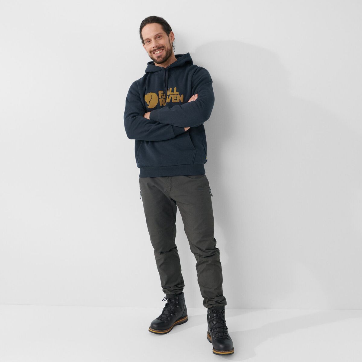 Fjällräven Logo Hoodie M dark navy (555) XS F84144-555-XS
