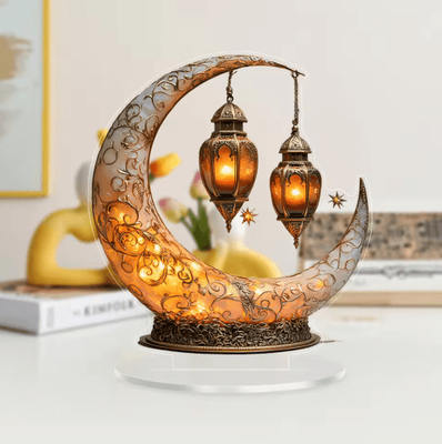 Inspire Picks Moon & Stars Desktop Decor Celestial 2D Table Ornament For Home & Office decoration Style A