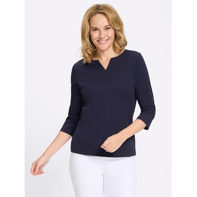 3/4-Arm-Shirt CLASSIC BASICS "3/4-Arm-Shirt", Damen, Gr. 48, blau (marine), 100% Baumwolle, unifarben, Rundhals, Shirts 3/4-Arm-Shirt