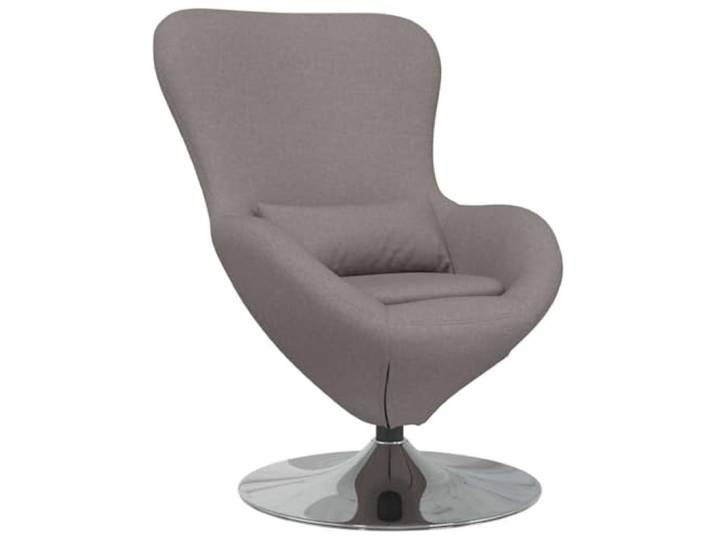Ei-Stuhl Taupe Stoff Mit 360° Drehbewegung Stahl und Holz Rahmen,Poly-Stoff,Baumwollkissen,minimalistischer Stil,Wohnzimmer Schlafzimmer
