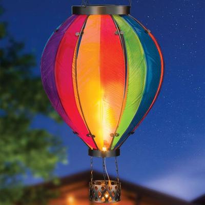 Regal Art & Gift - Drop Ship Extra Large Rainbow Hot Air Balloon Solar Lantern Multi Bright , Multi Bright