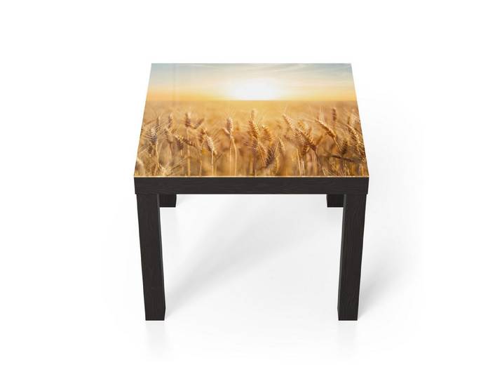 DEQORI Couchtisch 'Goldene Ernte', Glas Beistelltisch Glastisch modern