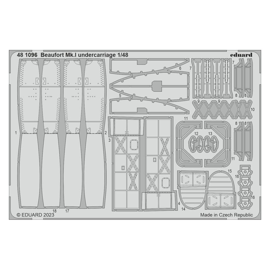 Eduard Beaufort Mk.I undercarriage for ICM (481096)