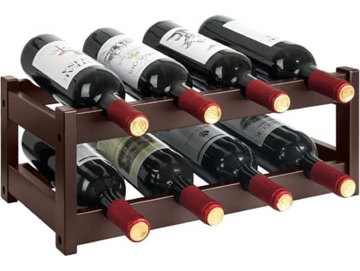 LIUCHUCHU Kreatives Weinregal Unabhängiger, bodenstehender 6-stöckiger Weinschrank mit Tischplatte, geeignet for Bars, Restaurants(Brown)