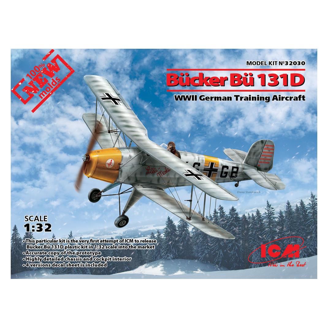 ICM Bücker Bü 131D,WWII German Training Aircraft(100% new molds) (32030)