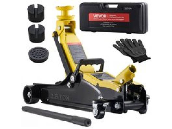 VEVOR Cric Hydraulique de Manœuvre 2,5 T, Cric Rouleur Plage de Levage 85-320 mm, pour Voitures SUV Berline Garage Atelier Domicile, avec Pompe à Levage Rapide à Piston Unique et Adaptateur pour SUV