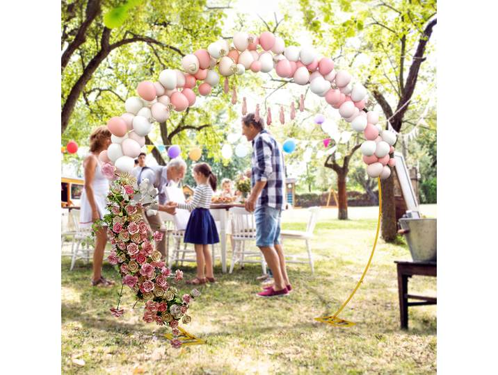 Outsunny Arche Jardin Acier Doré pour Cérémonies