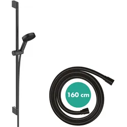 hansgrohe Pulsify Select S Brauseset 105, 3-jet Relaxation, inklusive Brausestange 900mm, 24170670, Farbe: Mattschwarz