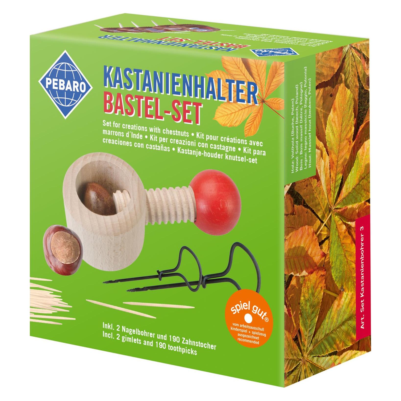 Pebaro Kastanien Halter plus Bohrer (SET KASTENIENBOHRER 3)