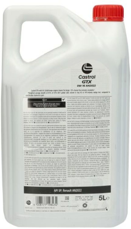 Moottoriöljy Castrol 160a26 Gtx 0w16 5l