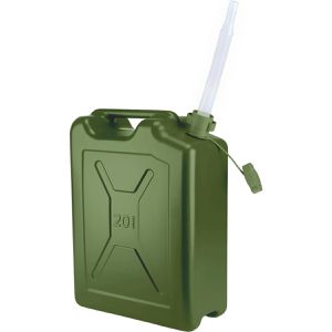 Pressol Benzinkanister Kraftstoffkanister, 2112795, 20 Liter, mit integriertem Auslaufrohr, grün, aus Kunststoff