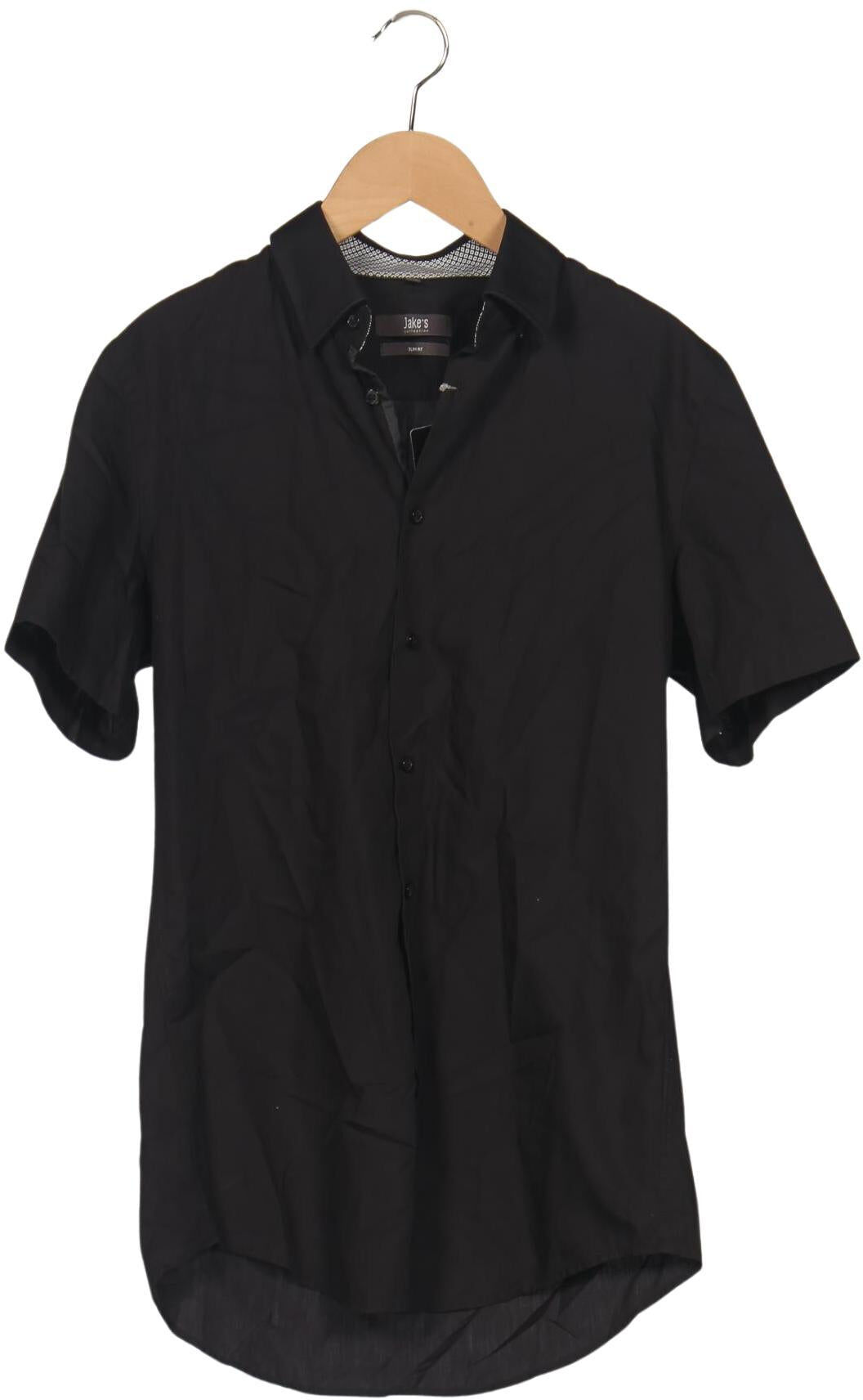 Jake s Herren Hemd, Schwarz, Gr. 37, Baumwolle - Second Hand