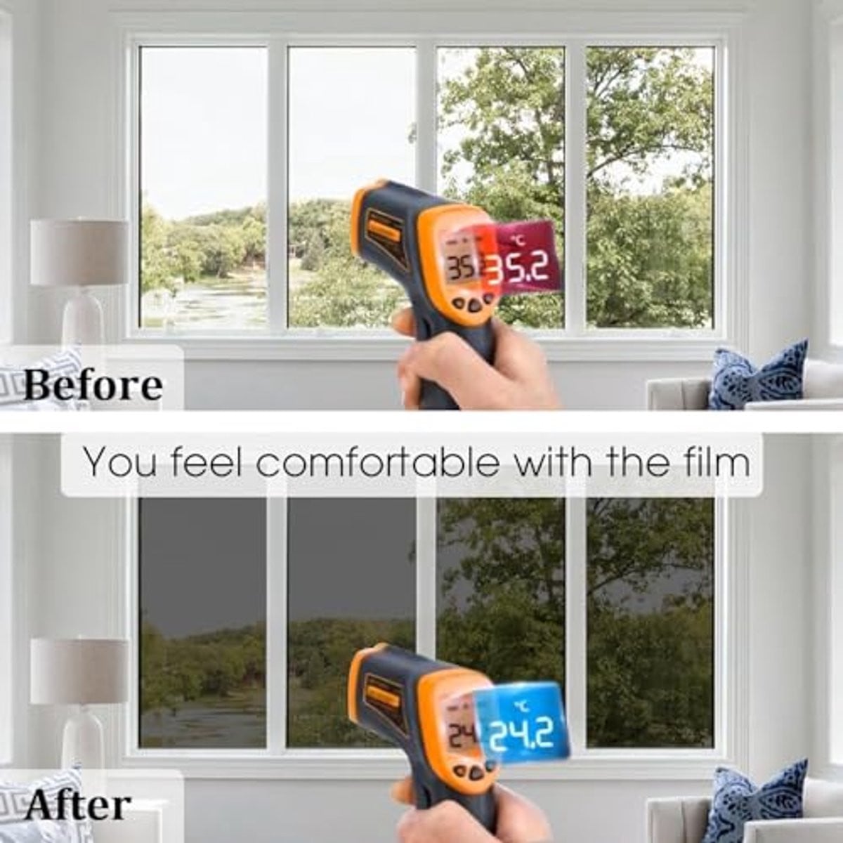 Spiegelfolie voor Raam - Inkijkbescherming en Zonwering