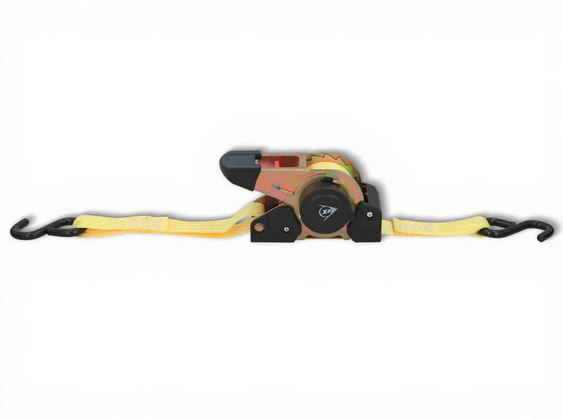 Dunlop ratelspanband, 38 mm x 4 m, geel/zwart, 500 kg laadcapaciteit