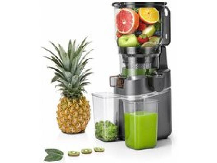AMZCHEF Extracteur de Jus à Froid pour Fruits et Légumes Grande Ouverture 150mm 250W Triple Filtre Capacité 2L Gris
