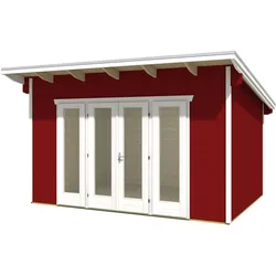 Skan Holz 28 mm Gartenhaus Ostende 2 -schwedenrot