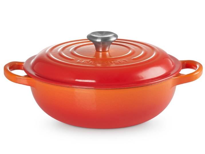 LE CREUSET Bräter Stew Pot Signature rund ofenrot 22cm, Emailliertes Gusseisen